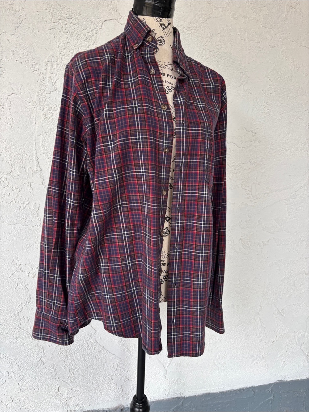 Men's VIYELLA Red Plaid Button-Down Shirt